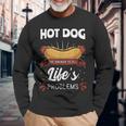 Hot Dog Hotdogs Wiener Frankfurter Frank Vienna Sausage Bun Long Sleeve T-Shirt Gifts for Old Men