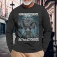 Human By Chance Alpha By Choice Cool Alpha Wolf Meme Long Sleeve T-Shirt Gifts for Old Men