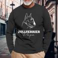 Hund Bullterrier Spruch Bulli Hunde Bullterrier Papa Langarmshirts Geschenke für alte Männer