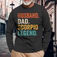 Husband Dad Scorpio Legend Zodiac Astrology Vintage Long Sleeve T-Shirt Gifts for Old Men