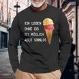 Ice Cream Leben Ohne Eisist Sinnlos D010-0887A Langarmshirts Geschenke für alte Männer