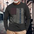 Ice Hockey American Flag Patriotic Usa 4Th Of July Vintage Long Sleeve T-Shirt Gifts for Old Men