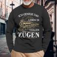 Ich Genieße Das Leben In Vollen Zugen Rahn Lok Commuter Langarmshirts Geschenke für alte Männer