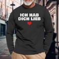 Ich Habe Dich Lieb Mit Herz Langarmshirts Geschenke für alte Männer