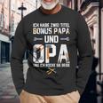 Ich Habe Zwei Titel Bonus Papa Und Opa Rocke Sie Both Langarmshirts Geschenke für alte Männer