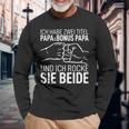 Ich Habe Zwei Titel Papa & Bonus Papa Bester Dad Der Welt Langarmshirts Geschenke für alte Männer