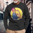 Iconic Rosie The Riveter Feminist VintageLong Sleeve T-Shirt Gifts for Old Men