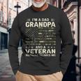I'm A Dad Grandpa And Veteran Fathers Day American Flag Long Sleeve T-Shirt Gifts for Old Men