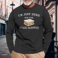 I'm Just Here For The Hillel Sandwich Passover Seder Matzah Long Sleeve T-Shirt Gifts for Old Men