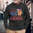 I'm Just Here For The Wieners Patriotic 4Th Of July Long Sleeve T-Shirt Gifts for Old Men