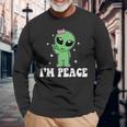I'm Peace Alien Couples Matching Valentine's Day Long Sleeve T-Shirt Gifts for Old Men