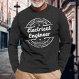 Ingeniero Eléctrico Sellointage Retro Logo Desgastado Camiseta de manga larga Regalos para ancianos