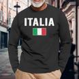 Italia Italian Flag Souvenir Italy Long Sleeve T-Shirt Gifts for Old Men