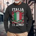 Italia Ti Amo Italia I Love You Italy Flag Long Sleeve T-Shirt Gifts for Old Men