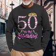 It's My 50Th Birthday Queen Tiara Shoes 50 Yrs Old Bday Long Sleeve T-Shirt Gifts for Old Men