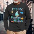 It's My 6Th Birthday Boy Sea Fish Ocean Animals Aquarium Long Sleeve T-Shirt Gifts for Old Men