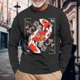 Japanese Koi Carp Fish Nishikigoi Aesthetic Cherry Blossom Long Sleeve T-Shirt Gifts for Old Men
