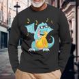 Jazz Music Lover Dragon With Saxophone Long Sleeve T-Shirt Gifts for Old Men