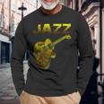 Jazz Vintage Guitar Musician Long Sleeve T-Shirt Gifts for Old Men