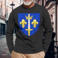 Joan Of Arc Coat Of Arms History Christianity Long Sleeve T-Shirt Gifts for Old Men