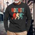 Jugador De Hockey Sobre Hielo Para Niños Retro Camiseta de manga larga Regalos para ancianos