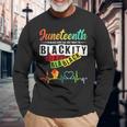 Junenth Blackity Heartbeat Black History African America Long Sleeve T-Shirt Gifts for Old Men