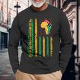 Junenth Flag Black Freedom 1865 Long Sleeve T-Shirt Gifts for Old Men