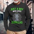 Just A Boy Who Loves Gorillas Toddler Gorilla Long Sleeve T-Shirt Gifts for Old Men