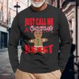 Just Call A Christmas Beast With Cute Ginger Bread Cookie Long Sleeve T-Shirt Gifts for Old Men
