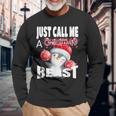 Just Call A Christmas Beast With Cute Penguin And Ornaments Long Sleeve T-Shirt Gifts for Old Men
