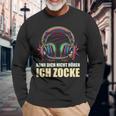 Kann Dich Nicht Hören Ich Zocke Gamer Headset Langarmshirts Geschenke für alte Männer