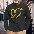 Kansas City Yellow Heart Arrow Red Kc Long Sleeve T-Shirt Gifts for Old Men