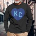 Kc Heart Kc Kansas City Kc Love Kc Powder Blue Kc 2-Letter Long Sleeve T-Shirt Gifts for Old Men