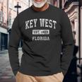 Key West Florida Fl Vintage Established Sports Long Sleeve T-Shirt Gifts for Old Men