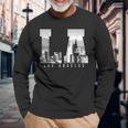 La Los Angeles California Skyline Usa Vintage Souvenir Black Langarmshirts Geschenke für alte Männer