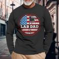 Lab Dad Flag Chocolate Yellow Fox Red Matching Parents Long Sleeve T-Shirt Gifts for Old Men