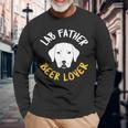 Lab Dog Father Beer Lover Best Labrador Retriever Dog Dad Long Sleeve T-Shirt Gifts for Old Men