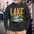 Lake Life Angeln Bootfahren Segeln Lustig Outdoor Langarmshirts Geschenke für alte Männer