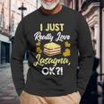 Lasagna Joke Lasagna Quote Italian Food Lasagna Lover Long Sleeve T-Shirt Gifts for Old Men