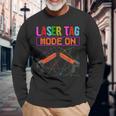 Laser Tag Mode On Laser Tag Game Laser Gun Laser Tag Langarmshirts Geschenke für alte Männer