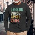 Legend Since April 2004 20Th Birthday Boy 20 Years Old Long Sleeve T-Shirt Gifts for Old Men