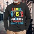 Level 8 Unlocked Awesome Since 2016 Video Game Birthday Long Sleeve T-Shirt Gifts for Old Men