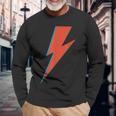 Lightning Bolt As Worn By Ziggy Rock Classic Music Sane 70S Long Sleeve T-Shirt Gifts for Old Men