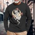 Lilie Flowers Celestial Cat In A Crescent Moon Long Sleeve T-Shirt Gifts for Old Men