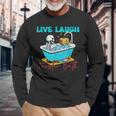 Live Laugh Toaster Bath Skeleton Long Sleeve T-Shirt Gifts for Old Men