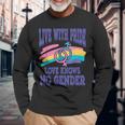 Live With Pride Love Knows No Gender Lgbt Apparel Long Sleeve T-Shirt Gifts for Old Men