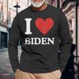 I Love Biden Heart Joe Show Your Support Long Sleeve T-Shirt Gifts for Old Men