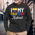 I Love My Colombian Husband Canada Flag Married Couple Long Sleeve T-Shirt Gifts for Old Men