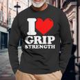 I Love Grip Strength Fitness Long Sleeve T-Shirt Gifts for Old Men