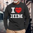 I Love Him I Heart Him Vintage For Couples Matching Long Sleeve T-Shirt Gifts for Old Men